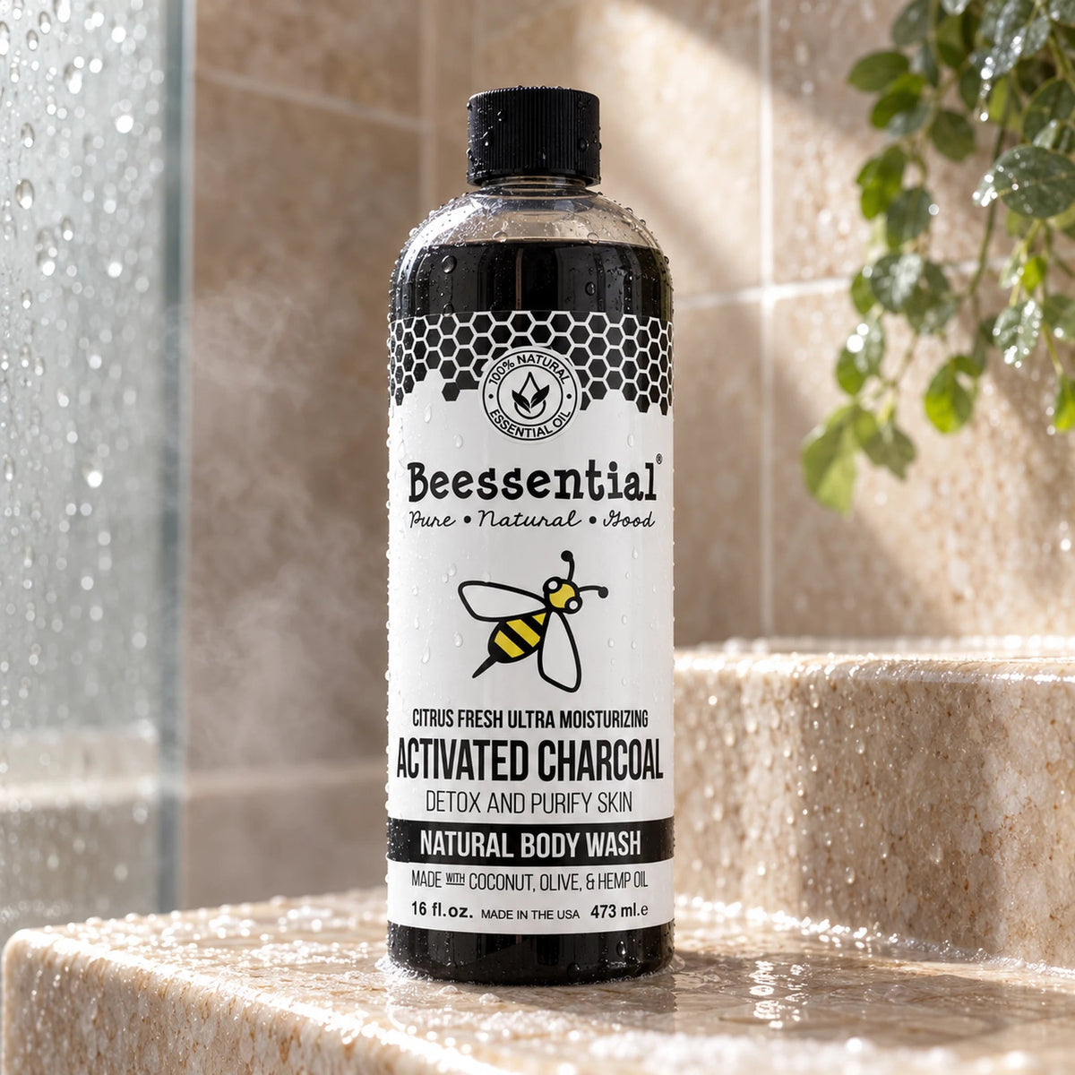 Activated Charcoal Body Wash - Detox & Hydrate - Beessential