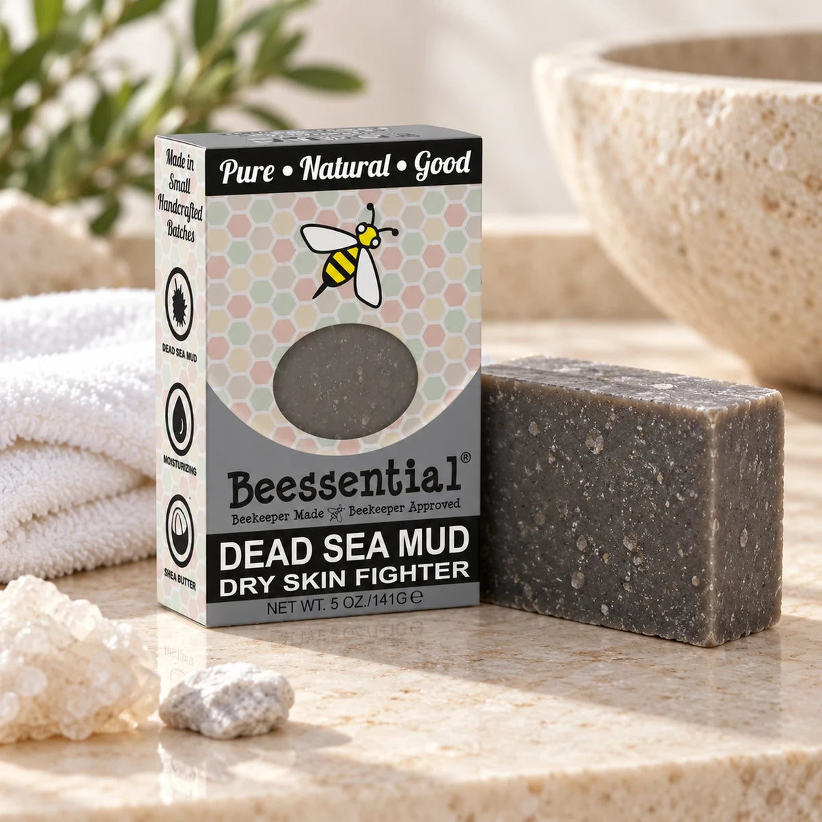 Dead Sea Mud Soap - Detoxifying & Nourishing Skincare - Beessential