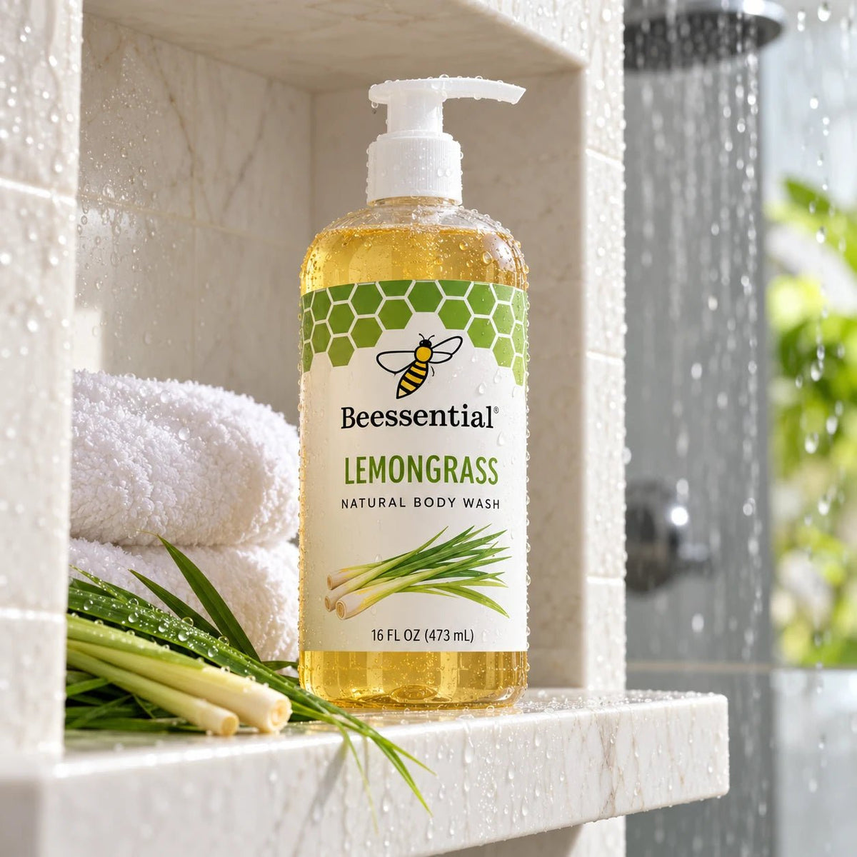 Lemongrass Body Wash (Natural & Hydrating) | Sulfate-Free - Beessential