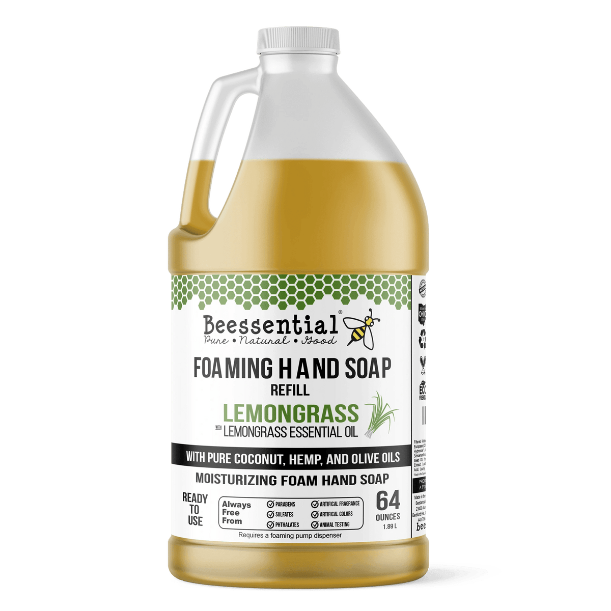 Lemongrass Foaming Hand Soap (Natural & Moisturizing) - Beessential