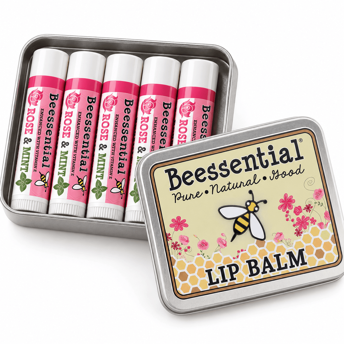 Rose Mint Beeswax Lip Balm - Beessential