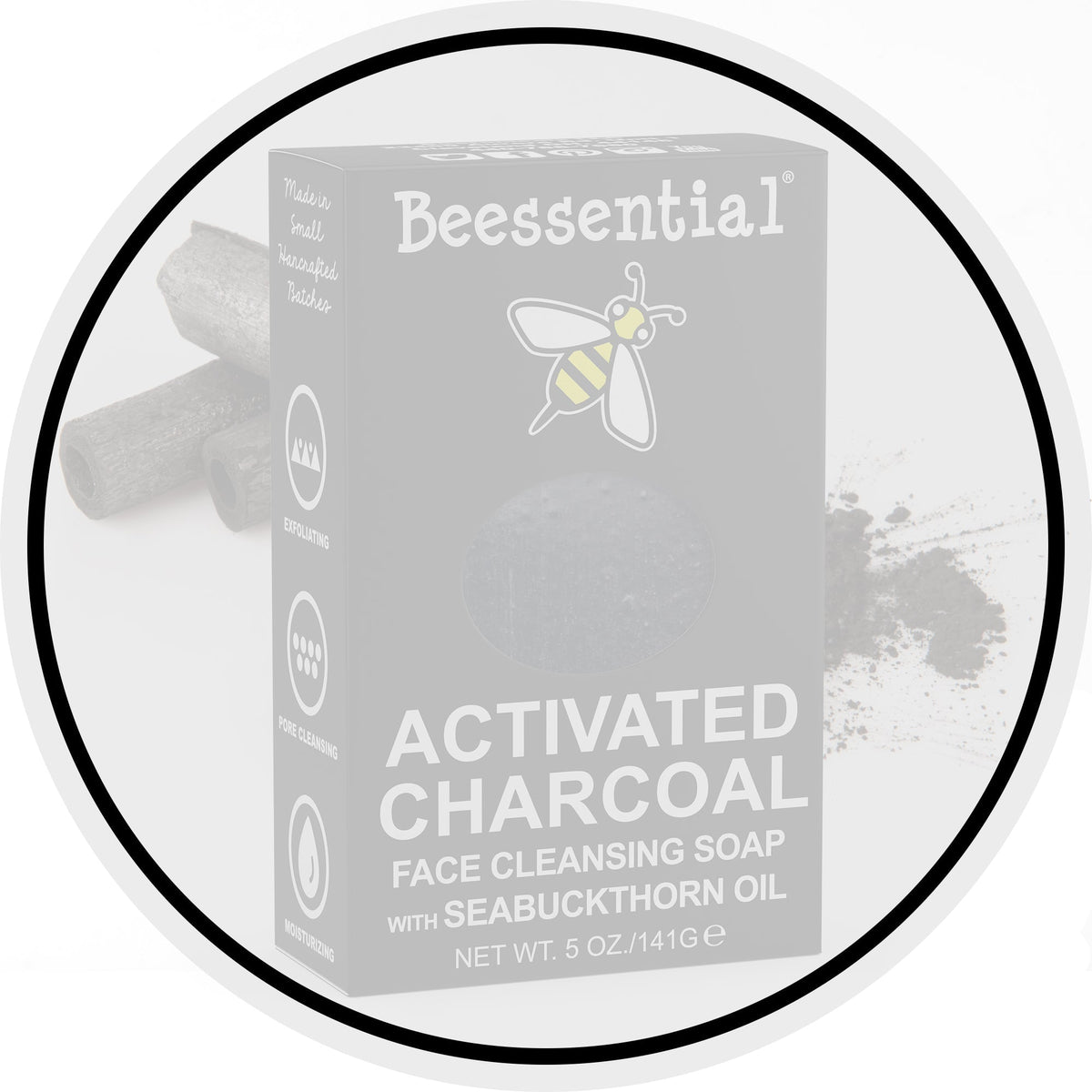 Activated Charcoal Face Soap - Deep Clean & Purify - Beessential