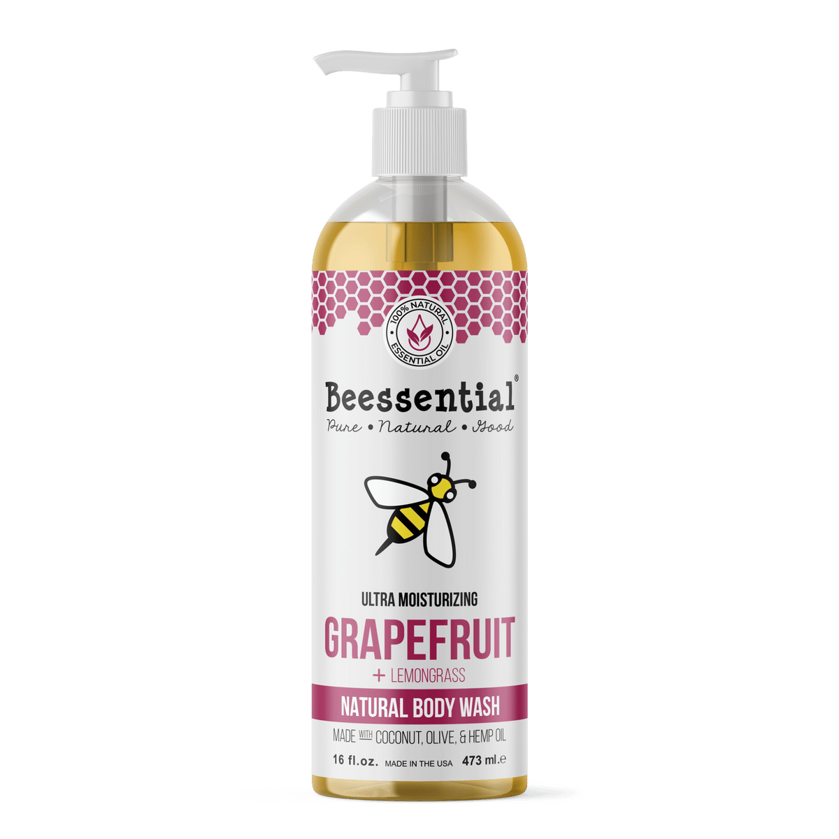 Grapefruit Body Wash with Lemongrass - Energizing & Refreshing - Beessential
