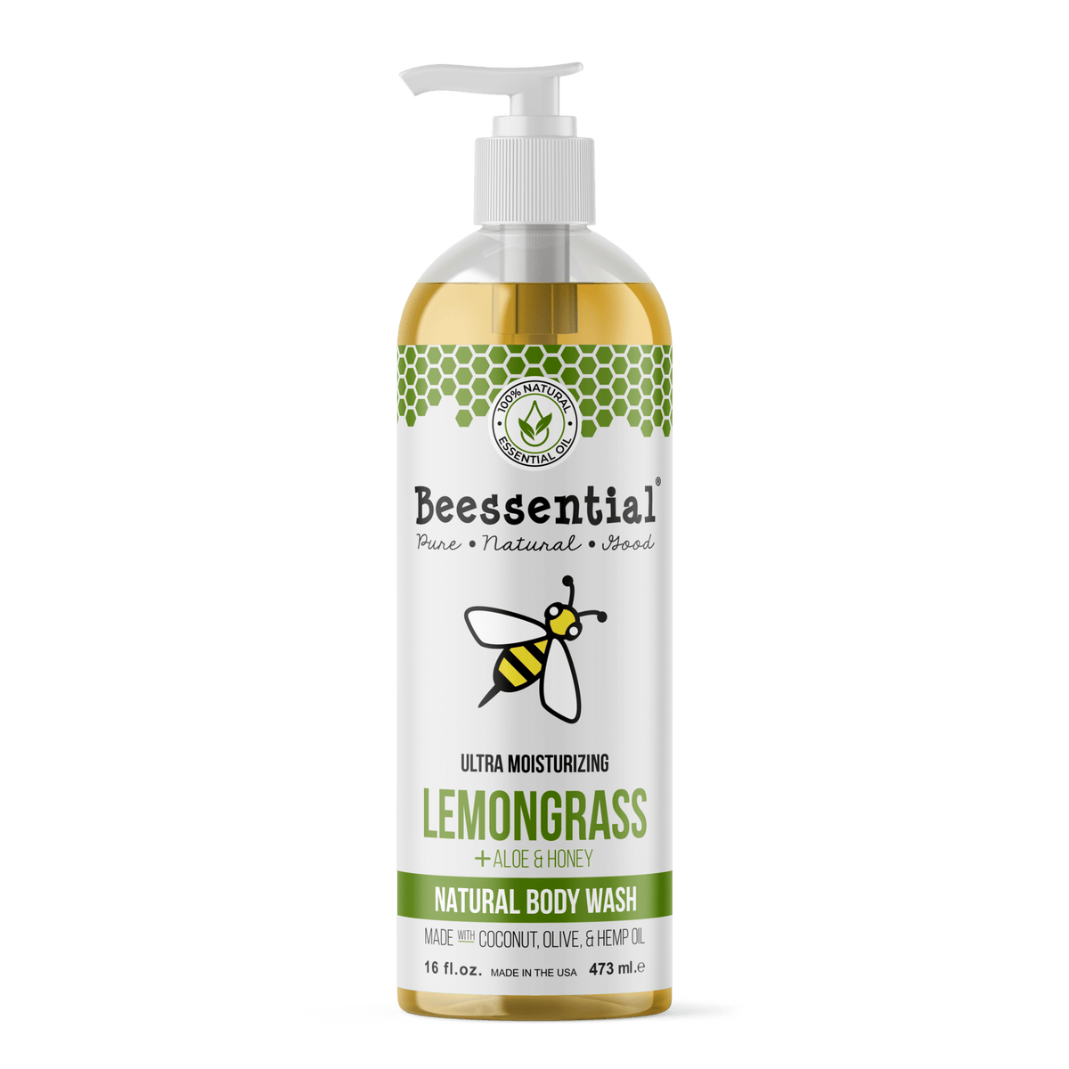 Lemongrass Body Wash (Natural & Hydrating) | Sulfate - Free - Beessential