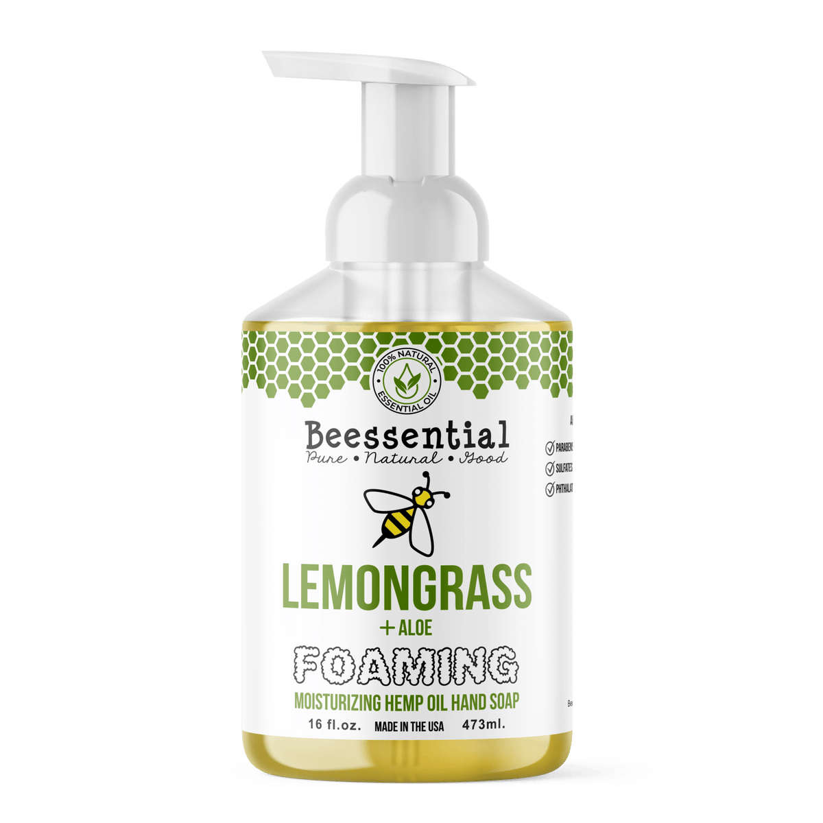 Lemongrass Foaming Hand Soap (Natural & Moisturizing) - Beessential