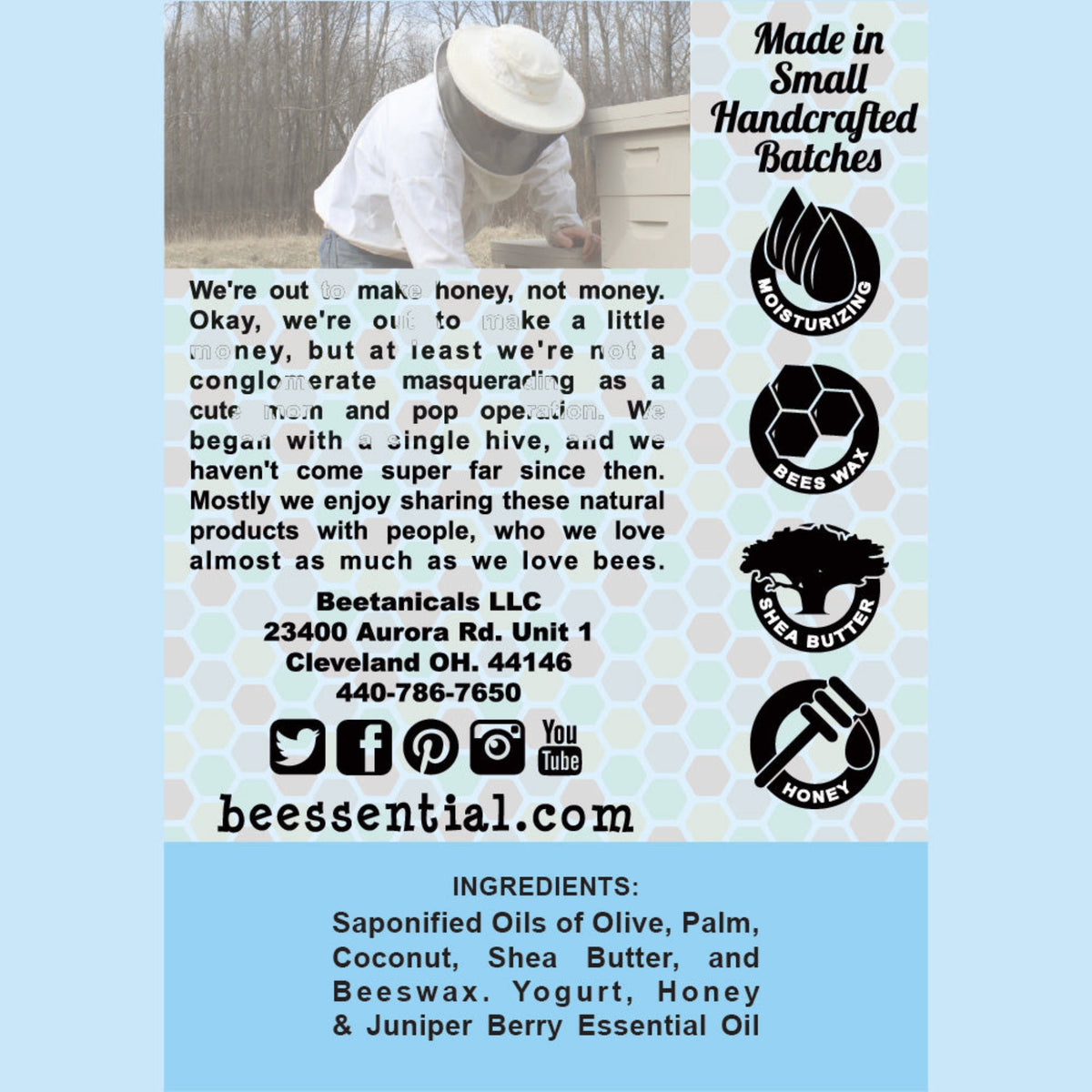 My Big Fat Greek Juniper Soap, Honey And Yogurt Soap - Beessential