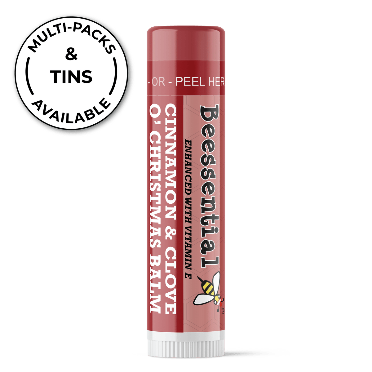 O'Christmas Cinnamon Lip Balm — Warming Beeswax Chapstick - Beessential