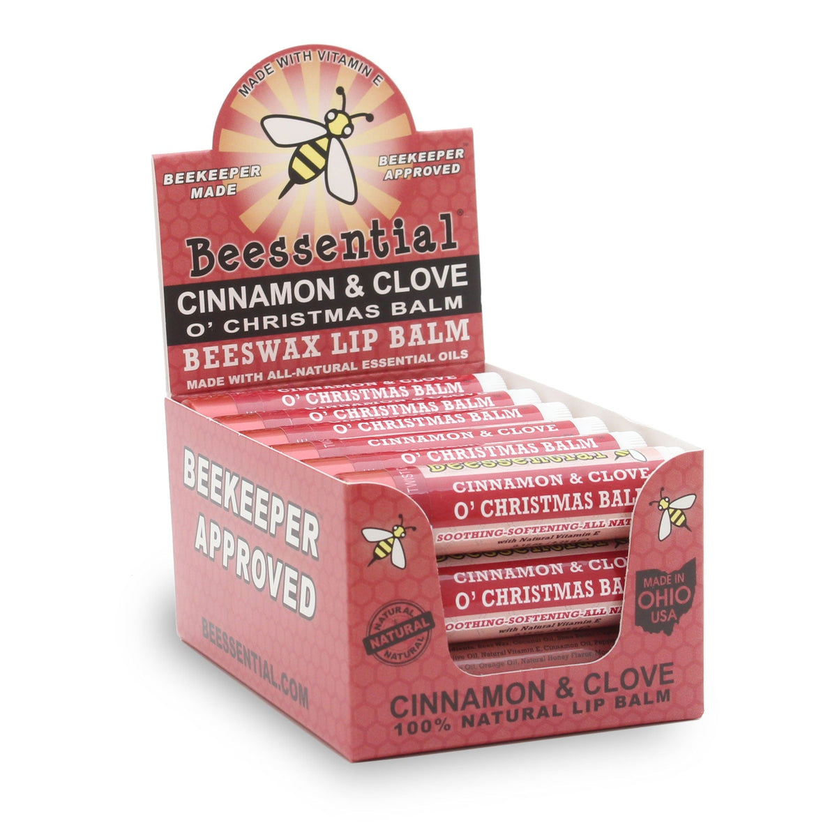 O'Christmas Cinnamon Lip Balm — Warming Beeswax Chapstick - Beessential