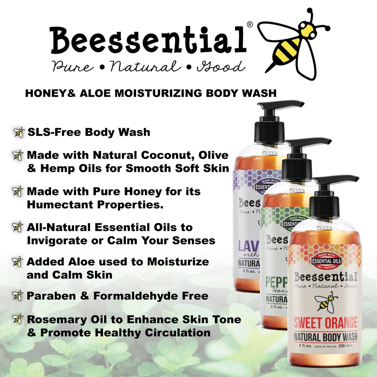 Tea Tree Body Wash | Natural Antibacterial for Acne - Prone Skin - Beessential